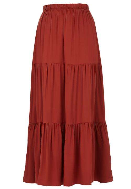 edit - Tiered Maxi Skirt Mid Brown