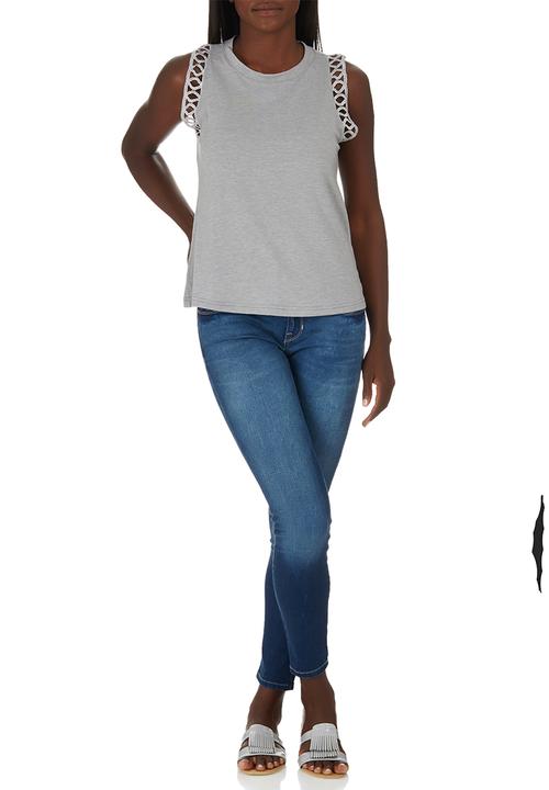 c(inch) - Tank Top With Trim Pale Grey