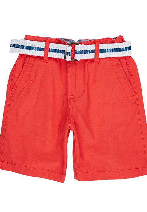 Retro Fire - Boys Twill Shorts Coral