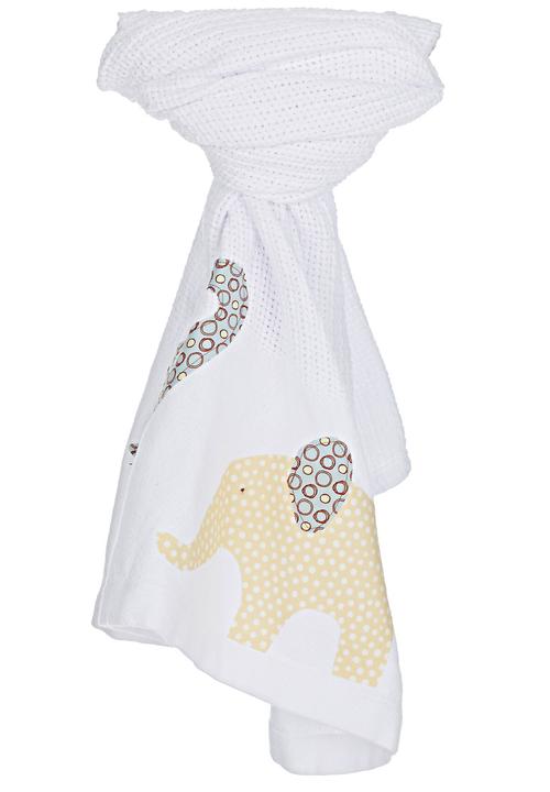 Myang - Elephant Print Blanket White