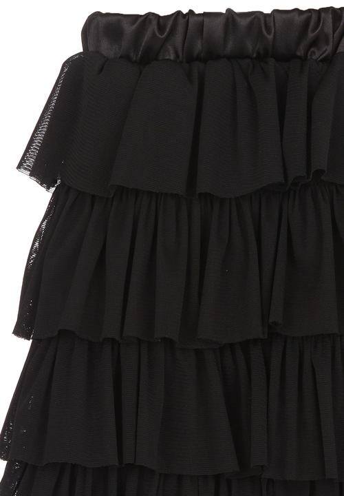 See-Saw - Mesh tiered skirt Black