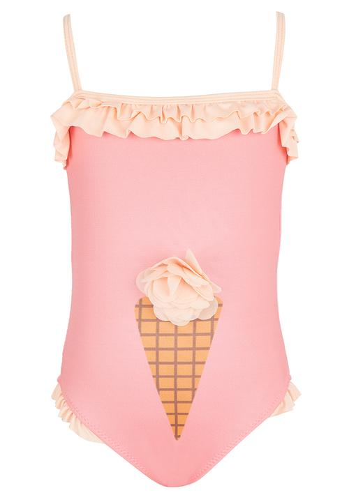 cream swimming costume