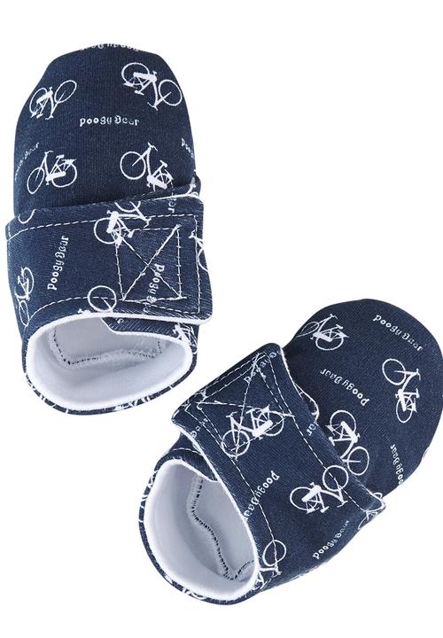 Poogy Bear - Bicycle Fabric Booties Navy