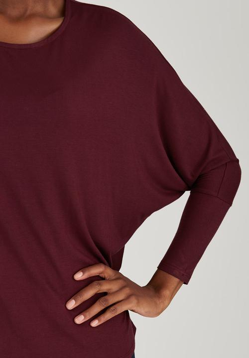 edit - Oversized Tunic Dark Red