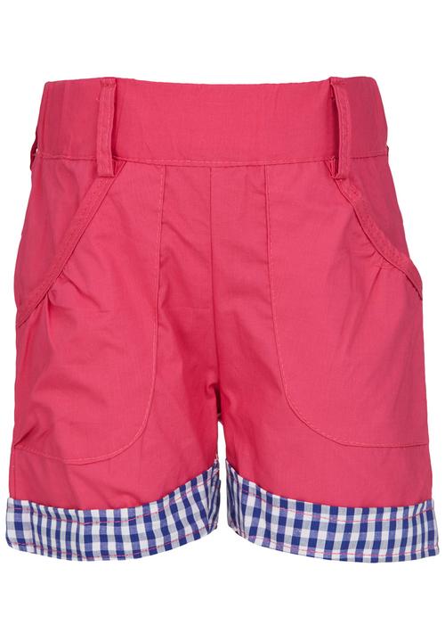 Pop Candy - Shorts With Contrast Turn-ups Mid Pink