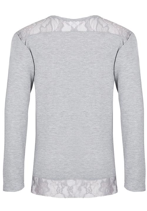 Rebel Republic - Lace Inset Tee Grey