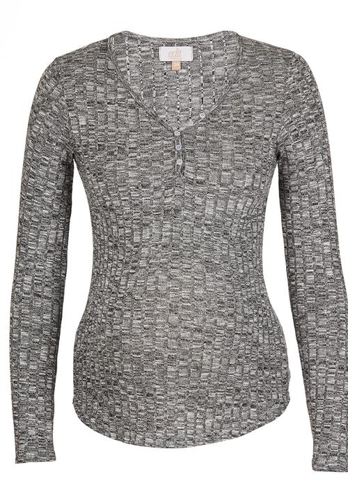 edit Maternity - Long Sleeve Henley T-shirt Dark Grey