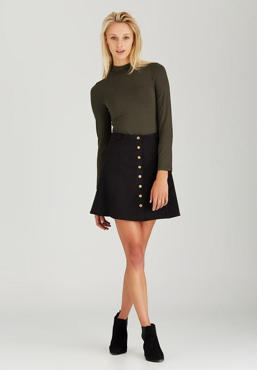 c(inch) - Turtle Neck Long Sleeve Top Khaki Green
