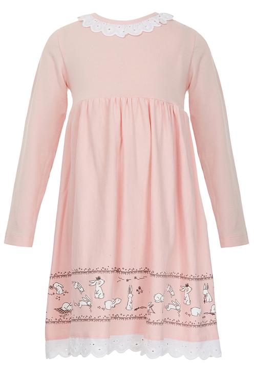 Just chillin - Bunny Border Dress Pale Pink