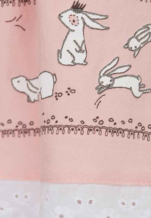 Just chillin - Bunny Border Dress Pale Pink
