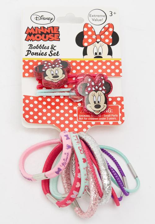 Character Fashion - Minnie Mouse  2 Piece Bobble And 10 Pack Ponies Mid Pink