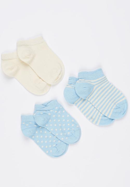 Soobe - 3 Piece Socks Set Pale Blue