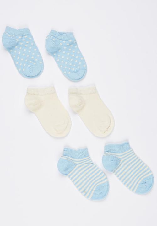 Soobe - 3 Piece Socks Set Pale Blue