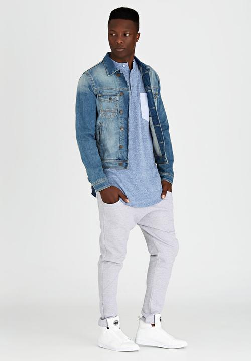 Resist - Plain Henley T-shirt Blue