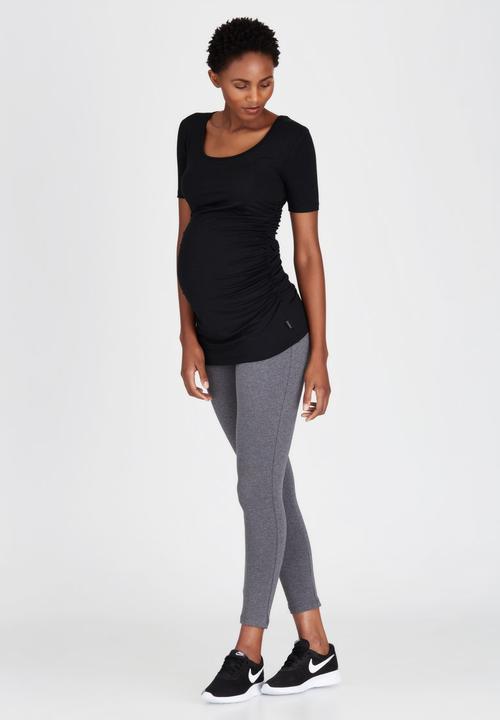 Cherry Melon - Maternity Leggings Full Length - Dark Grey 