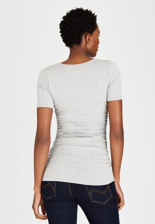 Cherry Melon - Side Gauge Short Sleeve T-shirt Grey