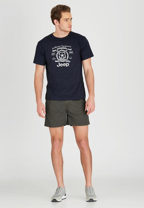 JEEP - Short Sleeve Printed T-Shirt Navy