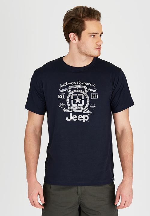 JEEP - Short Sleeve Printed T-Shirt Navy