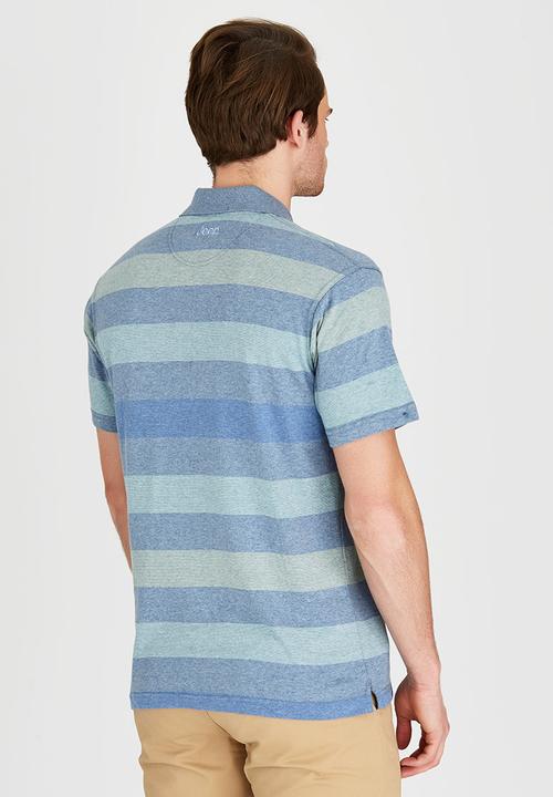 JEEP - Short Sleeve Yarn Dyed Golfer Blue