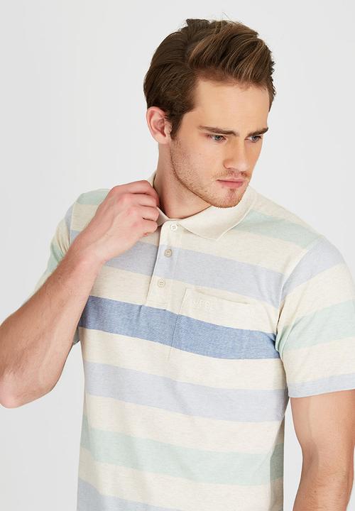 JEEP - Short Sleeve Yarn Dye Golfer Beige