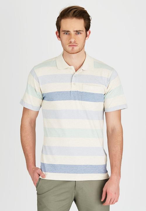 JEEP - Short Sleeve Yarn Dye Golfer Beige