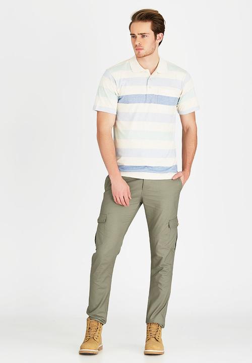 JEEP - Short Sleeve Yarn Dye Golfer Beige