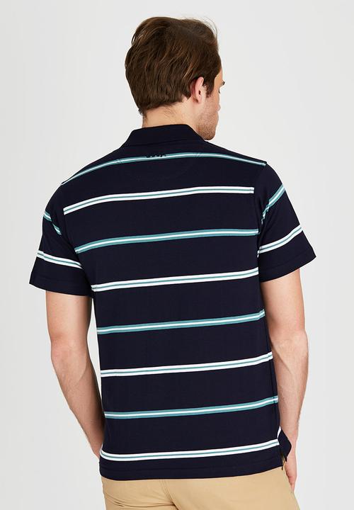 JEEP - Short Sleeve Yarn Dye Golfer Navy