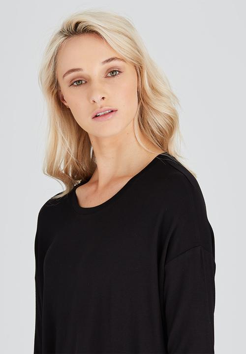 Slick - Long Line Box Tee Black