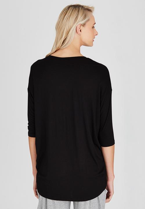 Slick - Long Line Box Tee Black
