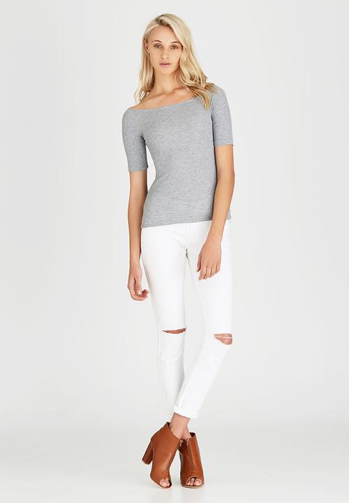 c(inch) - Bardot T-shirt Pale Grey