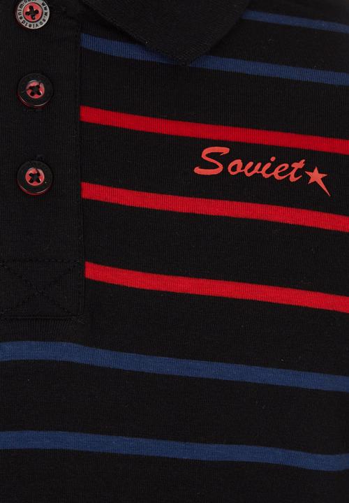 SOVIET - Striped Golfer  Black