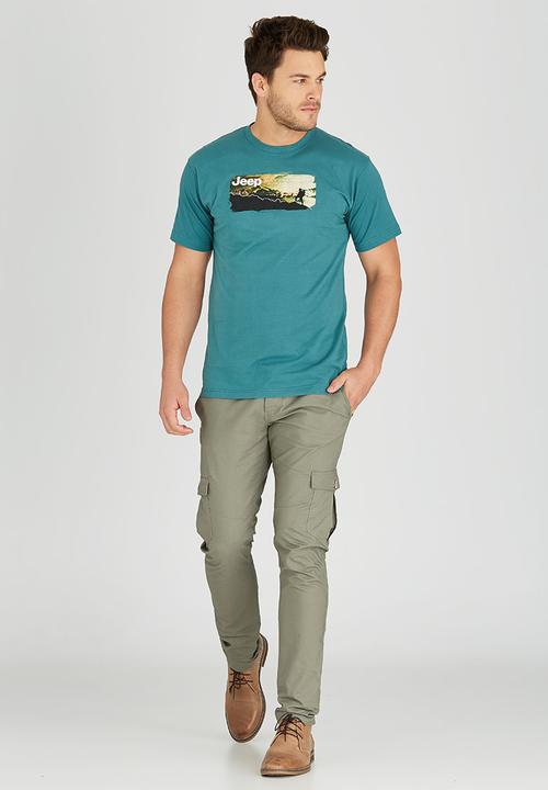 JEEP - Short Sleeve Printed T-Shirt Green