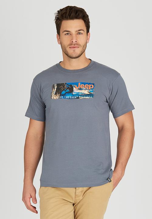 JEEP - Short Sleeve Printed T-Shirt Grey