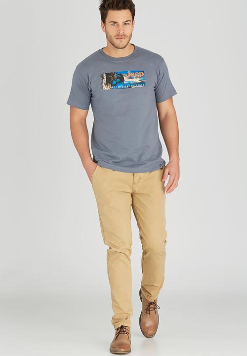JEEP - Short Sleeve Printed T-Shirt Grey