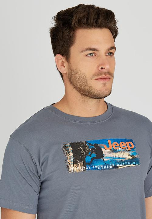 JEEP - Short Sleeve Printed T-Shirt Grey