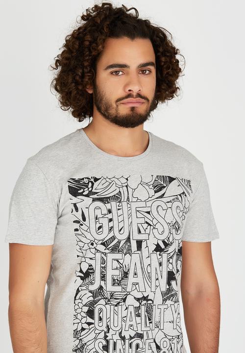 GUESS - Short Sleeve Guess Beach Crew T-Shirt Grey