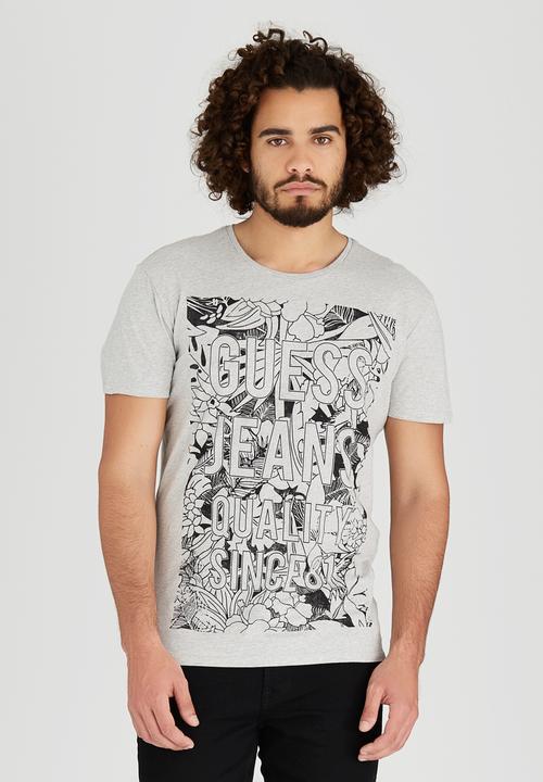 GUESS - Short Sleeve Guess Beach Crew T-Shirt Grey