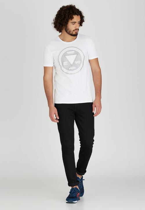 GUESS - Short Sleeve Currency Crew T-Shirt White
