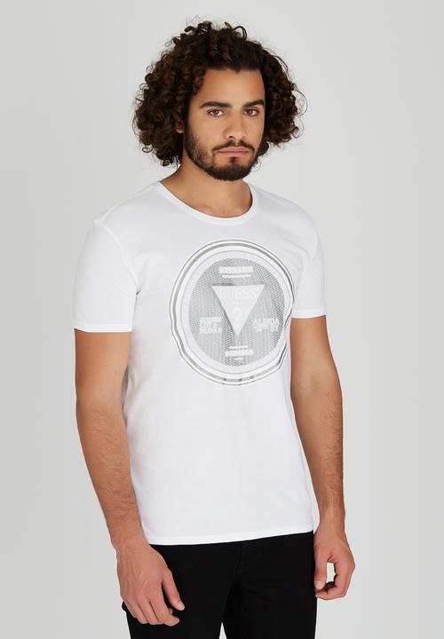 GUESS - Short Sleeve Currency Crew T-Shirt White