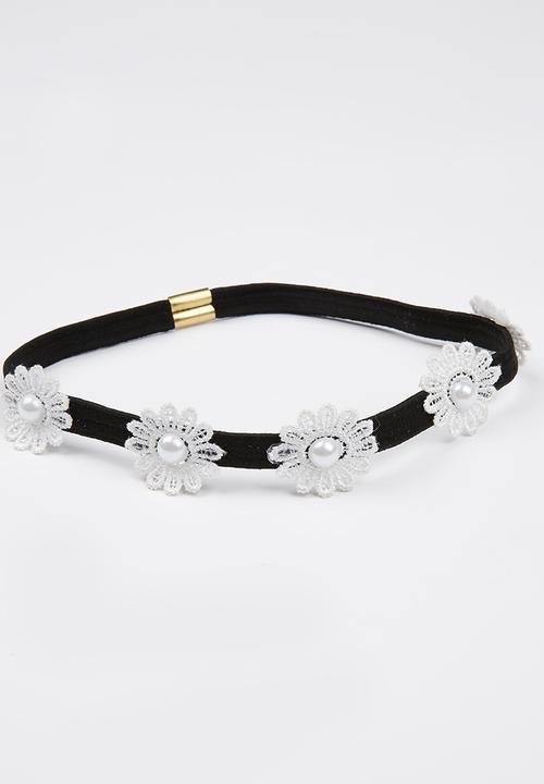 Jewels and Lace - Daisy Headbad Black