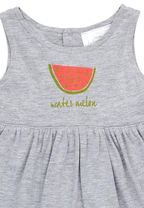Luke & Lola - Dress with Watermelon Print Grey Melange