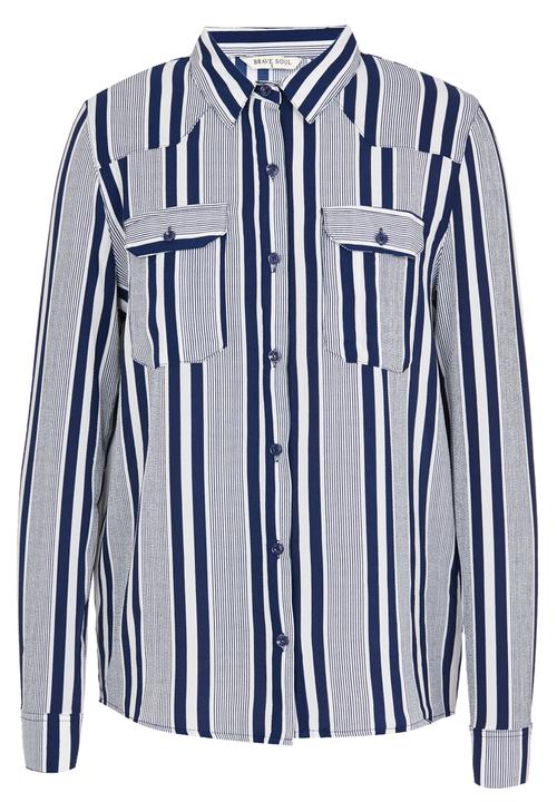 Brave Soul - Vertical Stripe Shirt Navy