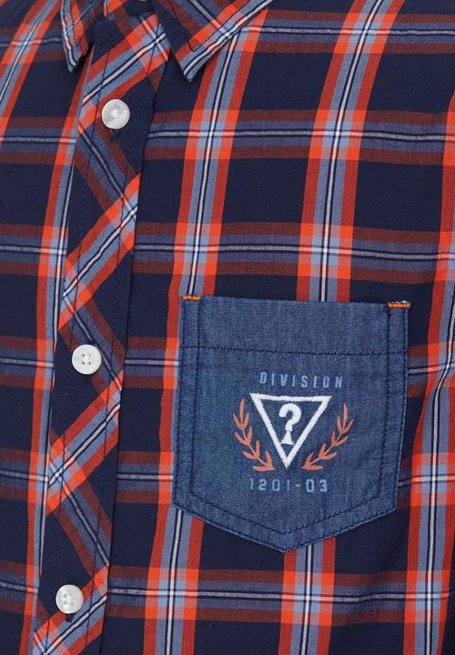 GUESS - Media Plaid Shirt Mid Blue