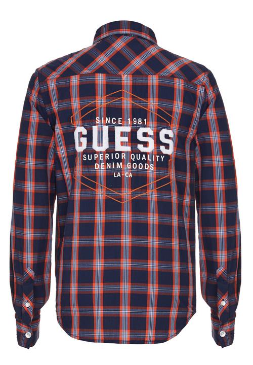 GUESS - Media Plaid Shirt Mid Blue
