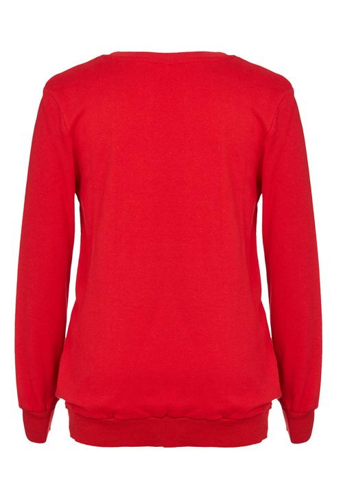 Rebel Republic - Printed Fleece Sweater Red