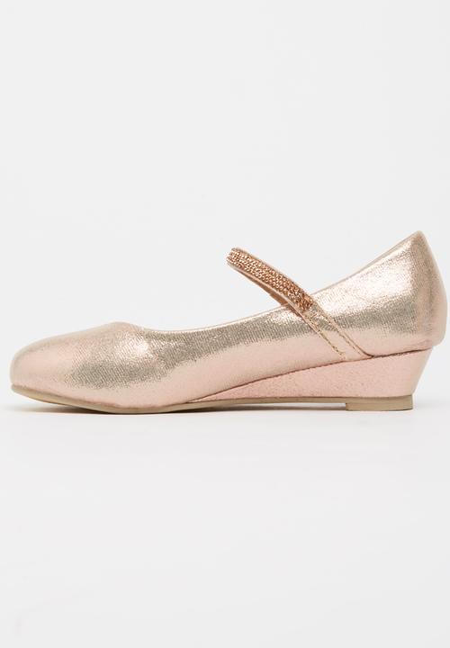 Pretty Feet - Glitter Kitten Heel Pump Gold