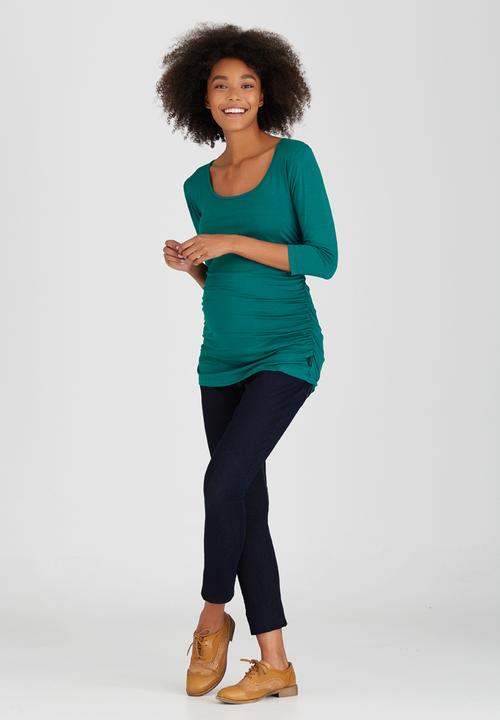 Cherry Melon - 3/4 Sleeve Side Gauge Top Green