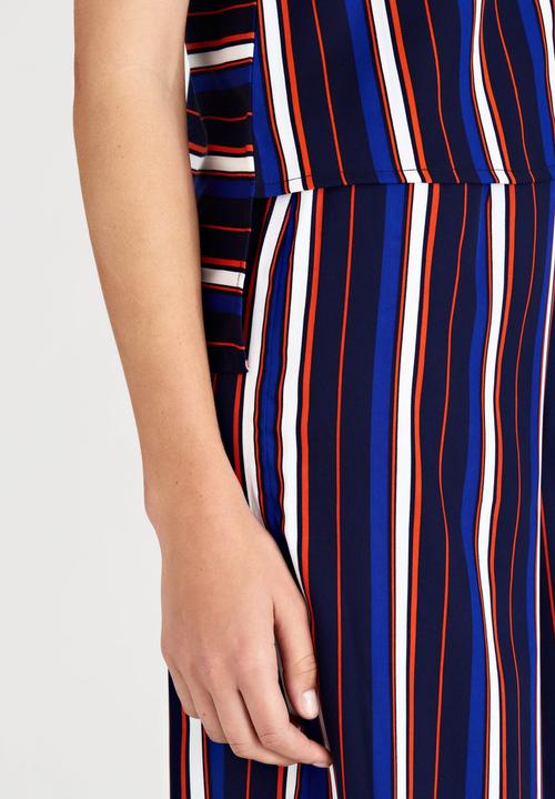 London Hub - Two Way Striped Print Top Navy