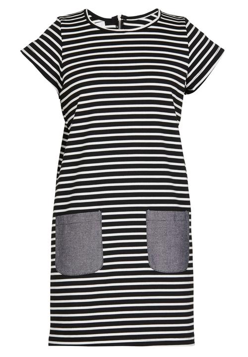 Rebel Republic - Shift Dress With Contract Pockets Black and White