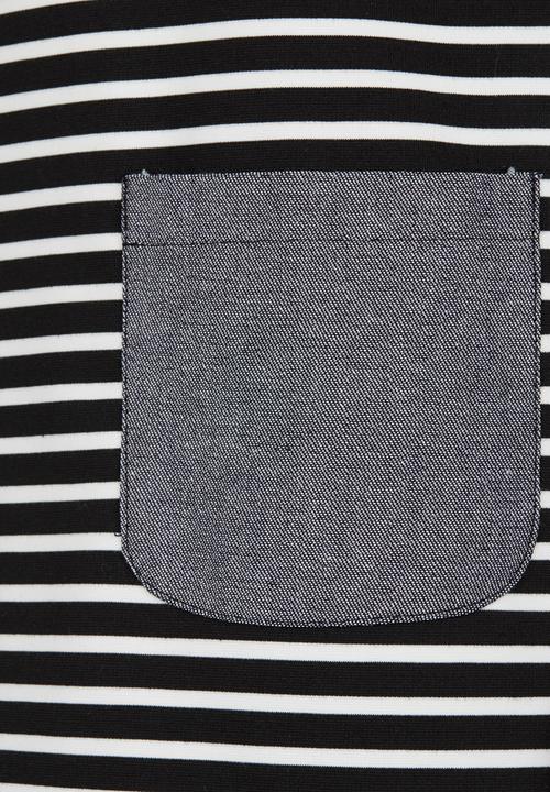 Rebel Republic - Shift Dress With Contract Pockets Black and White
